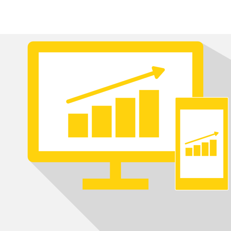 Grafico amarillo pantalla vector